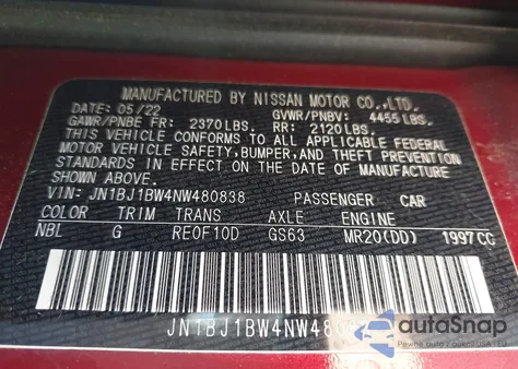 2022 Nissan Rogue Sport Sv from USA, damaged, VIN JN1BJ1BW4NW480838